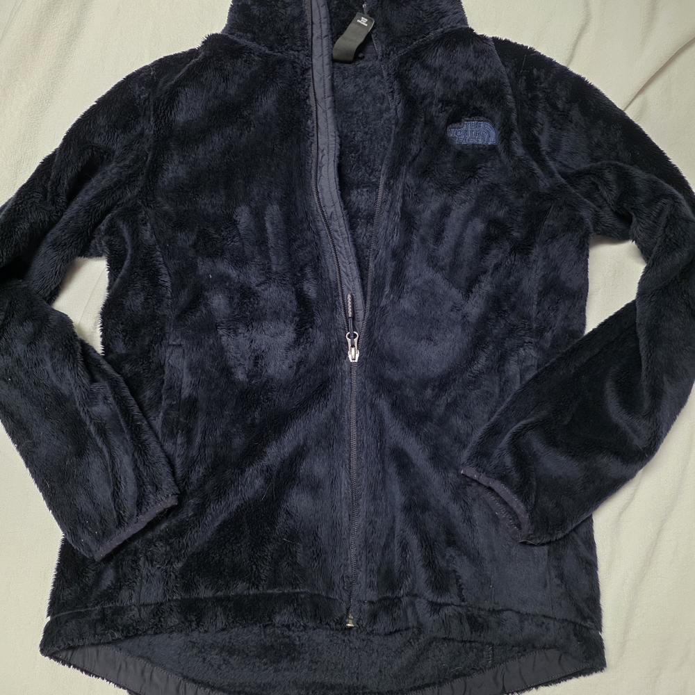 Womans The North Face Fuzzy Zip Up, Navy Blue